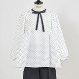Dot Side Gathered Blouse