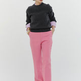 Bicolor Crew Neck Knit