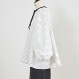 Dot Side Gathered Blouse