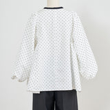 Dot Side Gathered Blouse