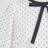 Dot Side Gathered Blouse