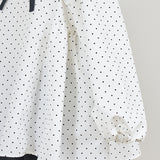 Dot Side Gathered Blouse