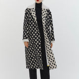 【shirocon】Flower Jacquard Wool Coat