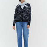 Marine Dot Knit Cardigan
