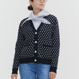 Marine Dot Knit Cardigan