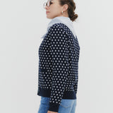Marine Dot Knit Cardigan