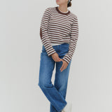 【yori】Milano Rib Border Short Knit
