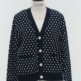 Marine Dot Knit Cardigan