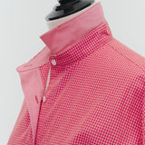 Stand Collar Oversized Check Shirt