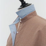 Stand Collar Oversized Check Shirt