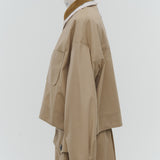 【yori】Blanket-Stitch Chino Shirt Jacket