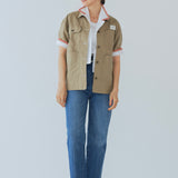 Twin Clam Embroidery Short Shirt