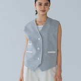 【shirocon】Dry Gaberdine Handsome Gilet