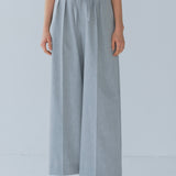 【shirocon】Waist Ribbon Double Tuck Pants