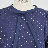 Dot Side Gathered Blouse