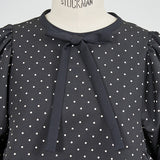 Dot Side Gathered Blouse