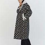 【shirocon】Flower Jacquard Wool Coat