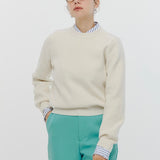 Bicolor Crew Neck Knit
