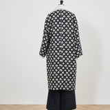 【shirocon】Flower Jacquard Wool Coat