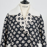 【shirocon】Flower Jacquard Wool Coat