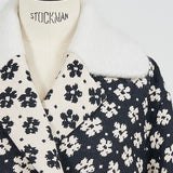 【shirocon】Flower Jacquard Wool Coat