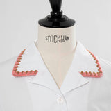 Twin Clam Embroidery Short Shirt