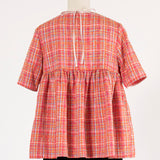 【yori】Check Flared Blouse