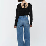 Sheer Velour Backless Tee