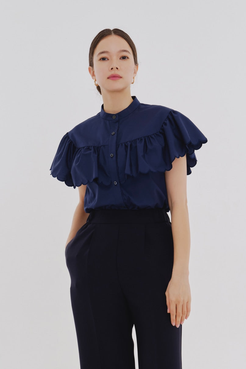 Scallop Sleeve Blouse
