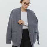 Compressed Wool Knit Cardigan