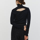 Back Open Turtleneck Cut-and-Sewn