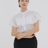 Scallop Sleeve Blouse