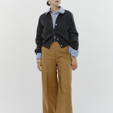 Gabardine Baggy Wide Pants