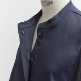 【shirocon】 Tuxedo Ribbon Blouse