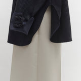 【shirocon】 Tuxedo Ribbon Blouse