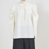 Tuck Shoulder Handsome Blouse Check