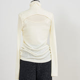 Back Open Turtleneck Cut-and-Sewn