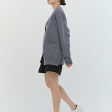 Compressed Wool Knit Cardigan