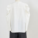 Tuck Shoulder Handsome Blouse Check