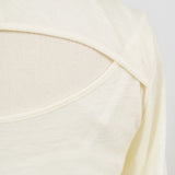 Back Open Turtleneck Cut-and-Sewn