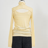 Back Open Turtleneck Cut-and-Sewn