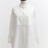 【shirocon】 Tuxedo Ribbon Blouse