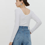 Shoulder Pad Backless Long Tee