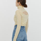 Back Open Turtleneck Cut-and-Sewn