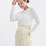Cashmere Silk Sheer Ribbed Top
