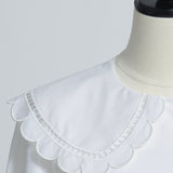 Scalloped Hem Flare Tricot Top