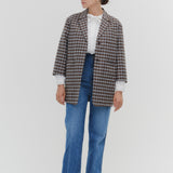 Cotton Check Oversized Tailored Jacket