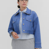 Scalloped Denim Short Jacket