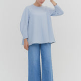 Puffy Weave Flare Blouse