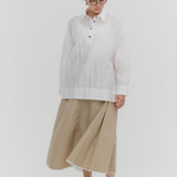 Chino Flared Skirt with Belt